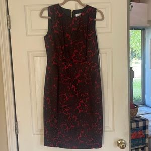 Calvin Klein Red/Black Rose Dress size 4 NWT
